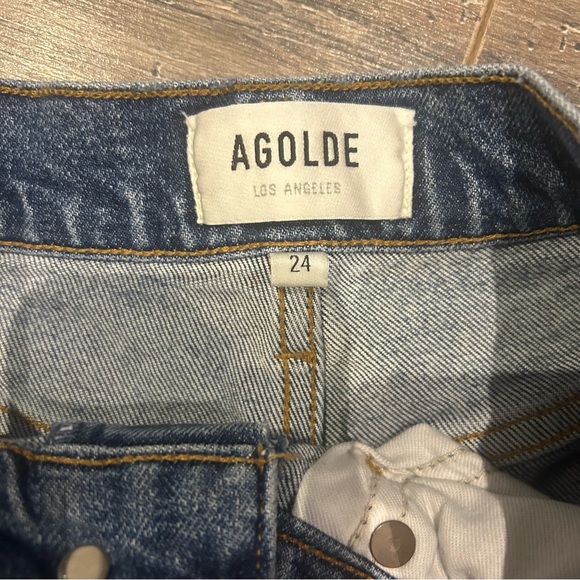 Agolde Blue Straight Leg Jeans - Picture 5 of 7